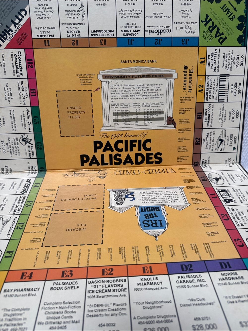 Vintage 1984 Wheeler-Dealer Pacific Palisades CA Board Game